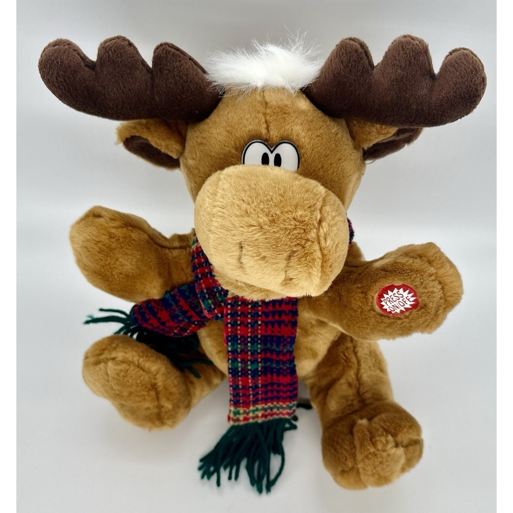 Vintage Dan Dee Animated Christmas Moose 16" Grandpa Got Run Over Tested Singing